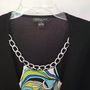 August Silk Faux under shirt sweater_Size 1X_Black/Multi